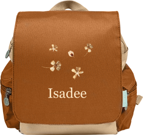 Rugzak Adventure met naam en droogbloemetjes