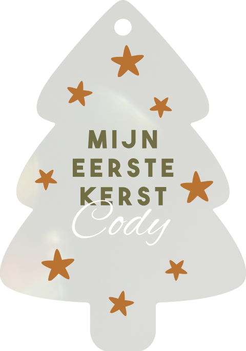 Acryl kersthanger 'Eerste kerst' met sterretjes