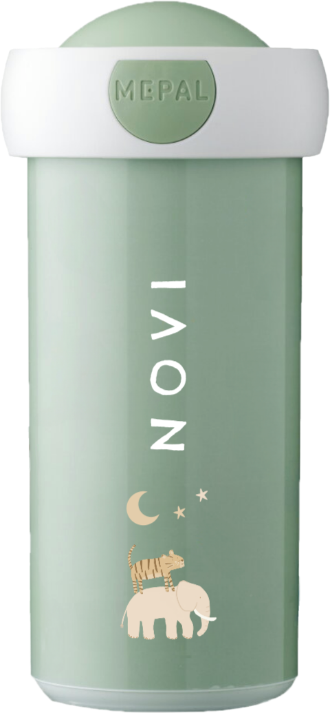 Mepal schoolbeker Campus met naam, jungledieren en sterren