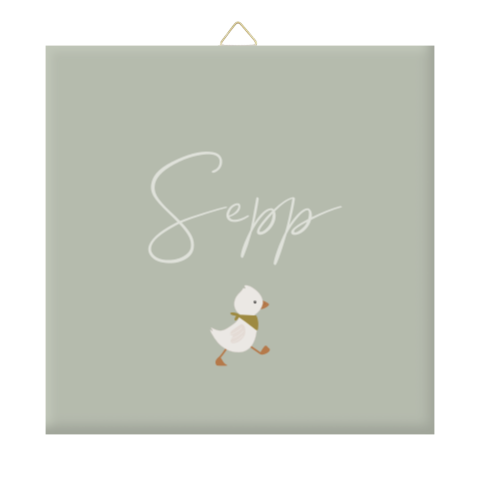 Gepersonaliseerd tegeltje met eendje