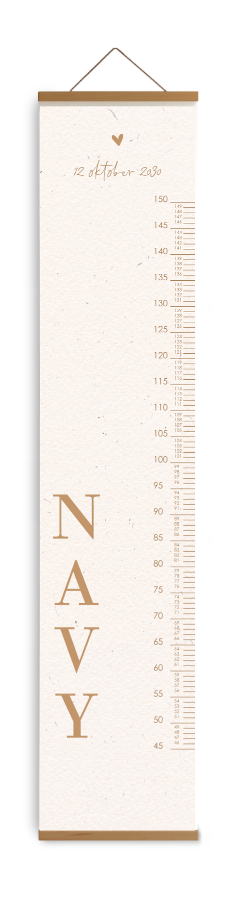 Groeimeter in neutrale kleuren met naam