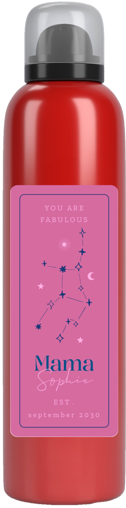 Kraamcadeau doucheschuim in roze met sterrenbeeld