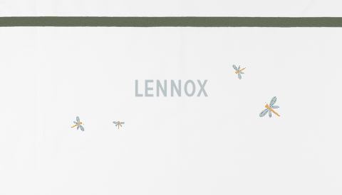 Kraamcadeau ledikant lakentje baby gepersonaliseerd met libelles