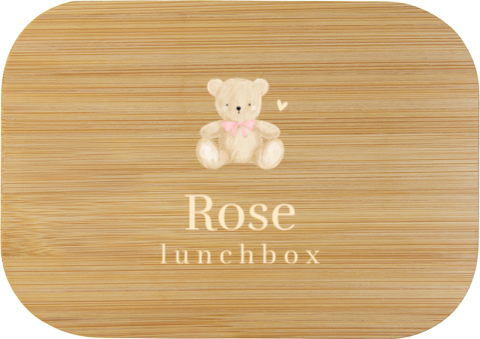 RVS lunchbox met naam en beertje