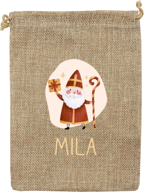Vrolijk pepernotenzakje sinterklaas met naam