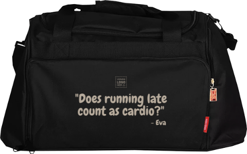 Sporttas met quote als grappig collega­cadeau