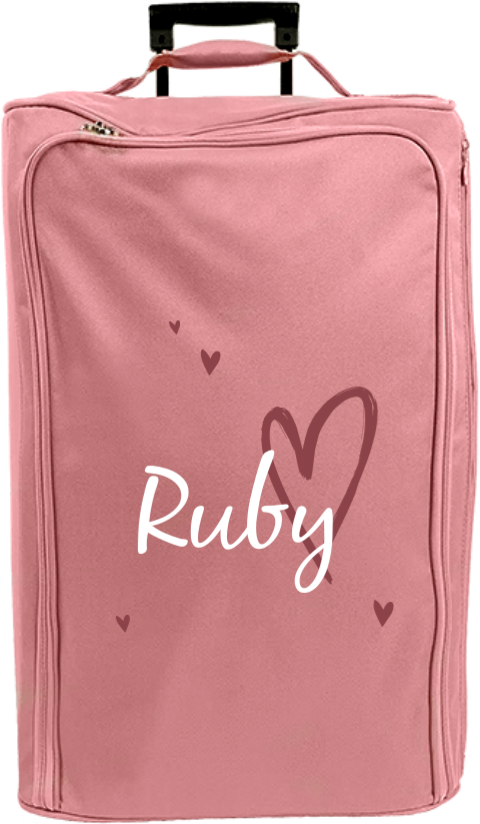 Reistrolley XL met naam en hartjes