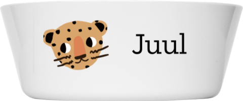 Kinderkommetje met cheetah en naam