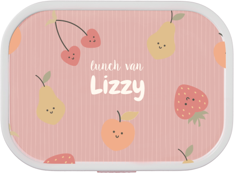 Mepal lunchbox Campus met naam en vrolijke fruitillustraties