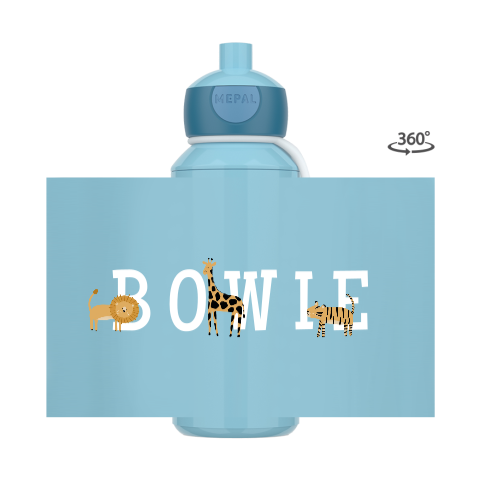 Mepal pop-up drinkfles met jungledieren en naam