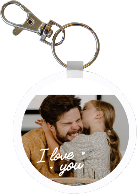 Sleutelhanger vaderdag met "I love you" en hart