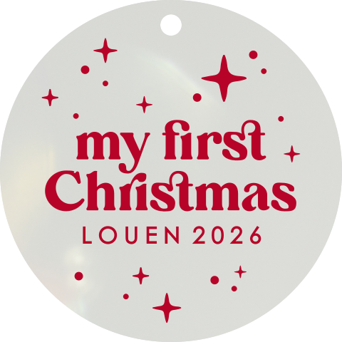 Acryl kersthanger 'My first Christmas' met sterren