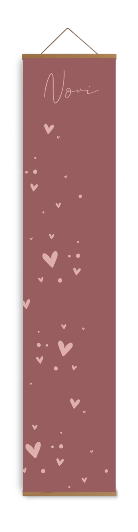 Groeimeter kinderkamer met hartjes