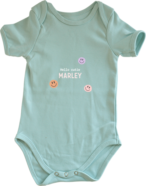 Romper bedrukken met naam en smileys