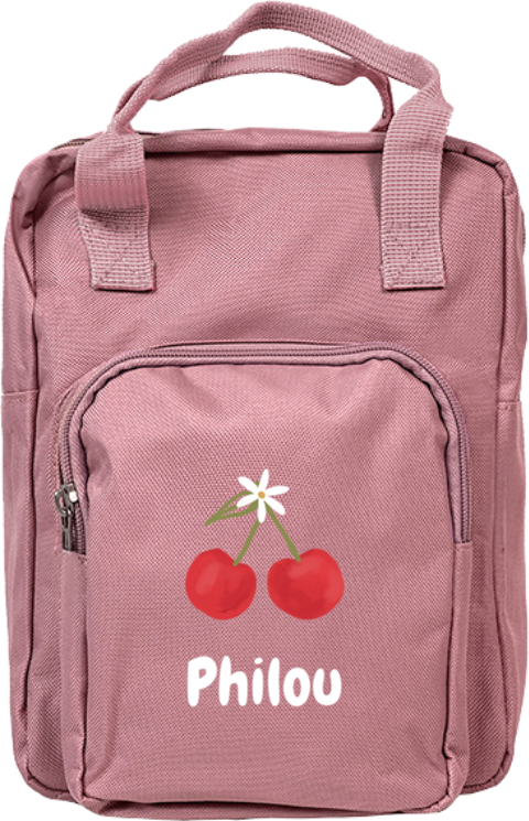 Rugzak Classic met naam en kersen