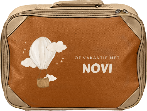 Koffertje met naam en luchtballon