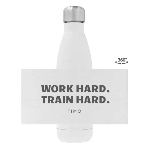 Thermosfles met quote als sportief bedrijfs­cadeau