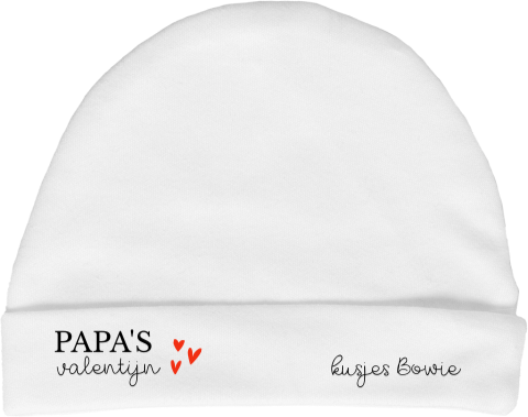 Mijlpalen baby mutsje eerste Valentijnsdag