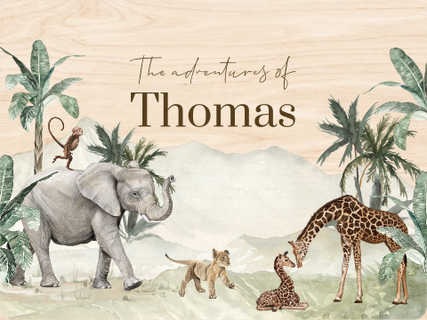 Memory box baby met dieren in de jungle