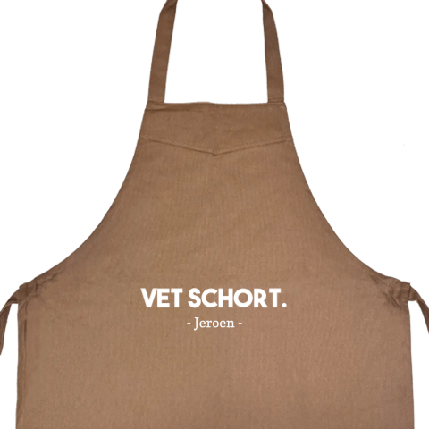 Kookschort met vet schort tekst als leuk relatiegeschenk