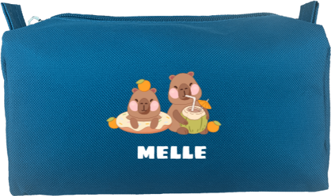 Etui met naam en capybara's in tropische sfeer