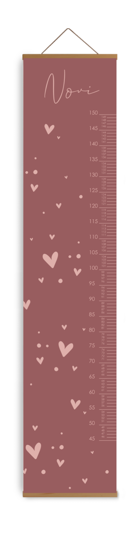 Groeimeter kinderkamer met hartjes