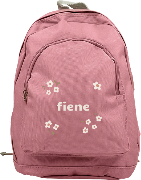 Rugzak Junior met naam en bloemetjes