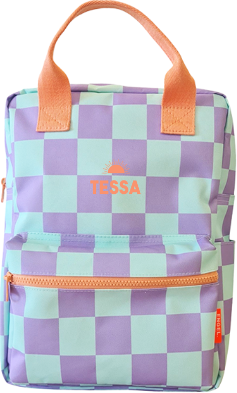 Rugzak gepersonaliseerd met naam en zon