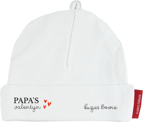 Mijlpalen baby mutsje eerste Valentijnsdag