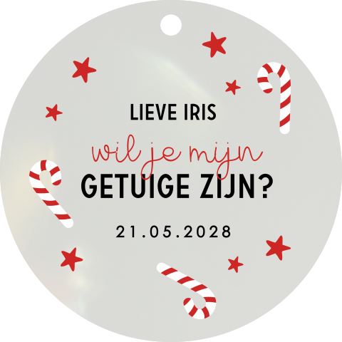 Getuige vragen acryl kersthanger met kerst illustraties
