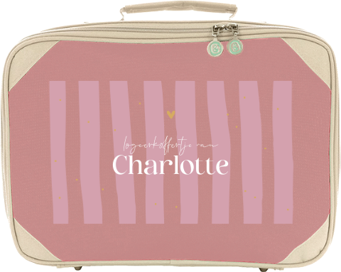 Koffertje met naam en strepen