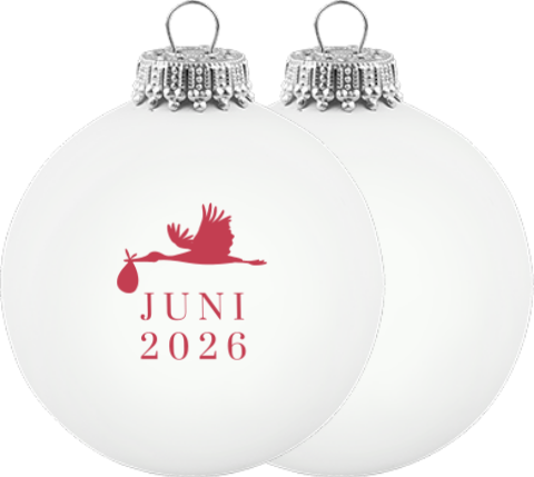 Zwangerschapsaankondiging unieke kerstbal | Set van 2