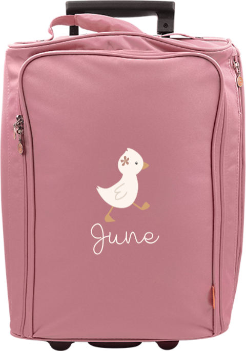 Reistrolley met lief eendje en naam