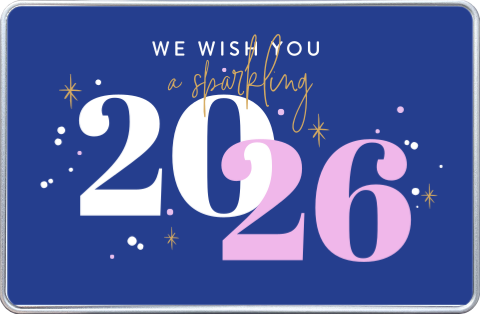 Koekblik relatiegeschenk met jaartal