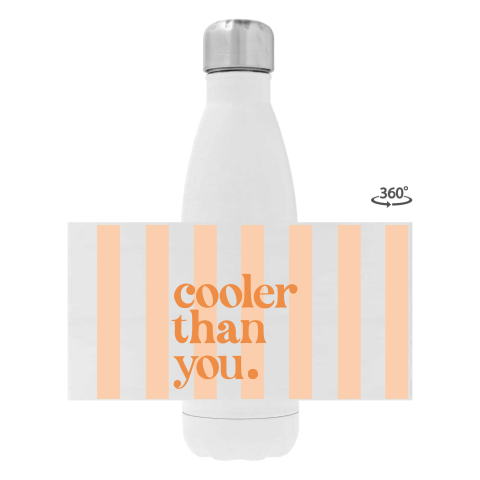 Thermosfles met gestreept cooler-design als trendy relatiegeschenk