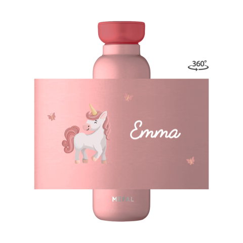 Mepal isoleerfles met naam en unicorn