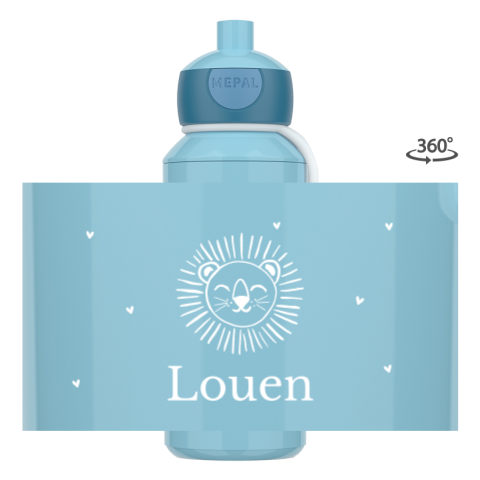 Mepal pop-up drinkfles met naam en lijntekening leeuw