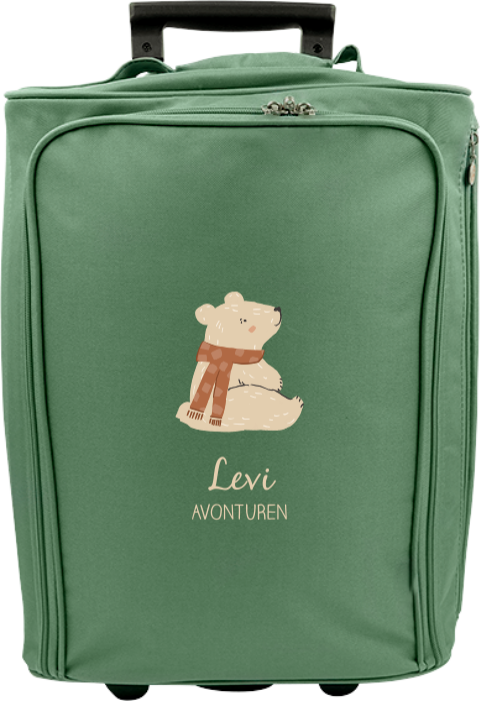 Reistrolley met naam en beertje