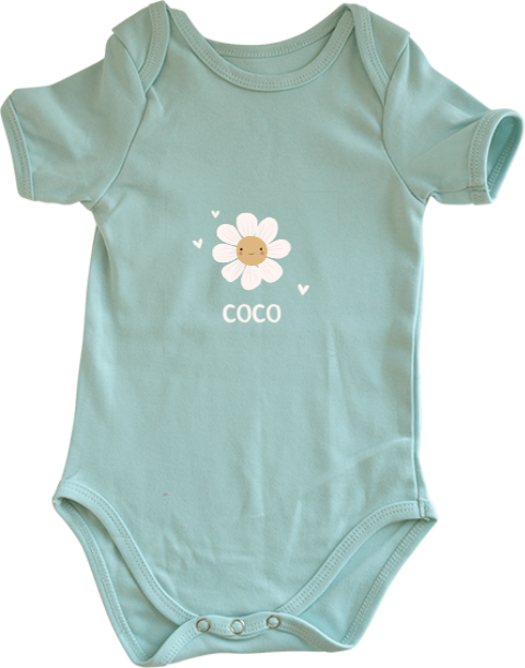 Romper met tekst en bloem