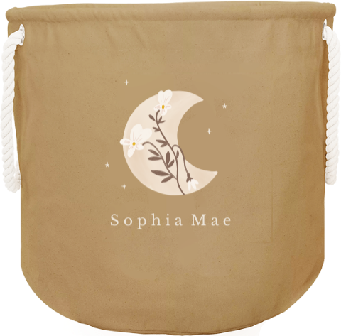 Opbergzak speelgoed met naam en maan