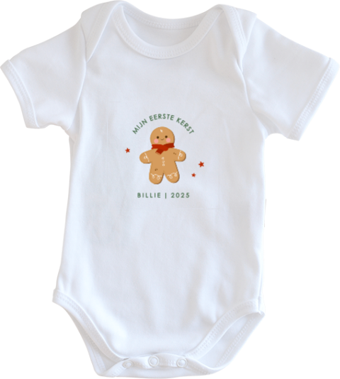 Rompertje eerste kerst baby met peperkoek mannetje
