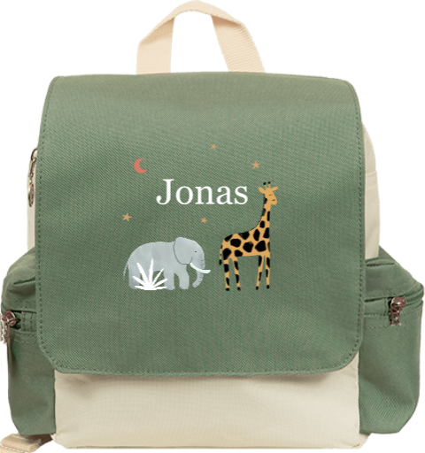 Rugzak Adventure met naam en jungledieren