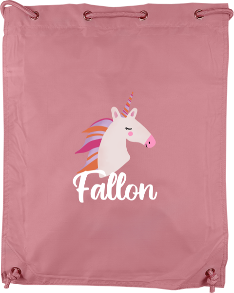 Gymtas met naam en eenhoorn