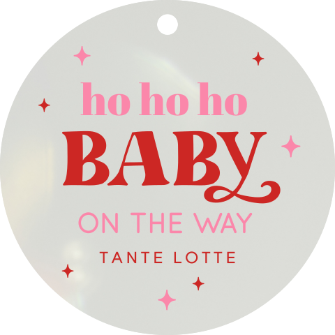 Aryl kerst hanger met zwangerschapsaankondiging