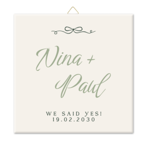 Tegeltje bruiloft in rococo stijl