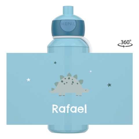 Mepal pop-up drinkfles met naam en dino