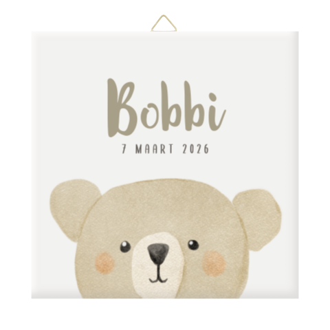 Tegeltje met naam en beer