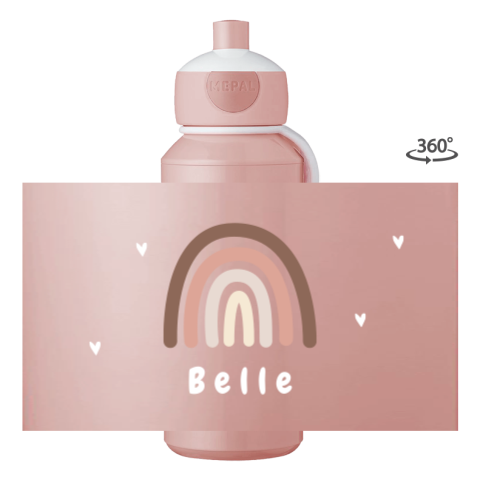 Mepal pop-up drinkfles met naam en regenboog
