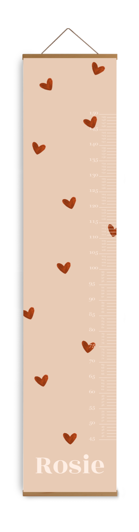 Groeimeter hip met hartjes