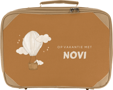 Koffertje met naam en luchtballon